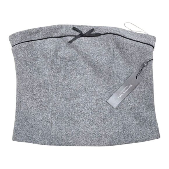 Emerson Lang Gray Strapless Bow Top M - Picture 1 of 3